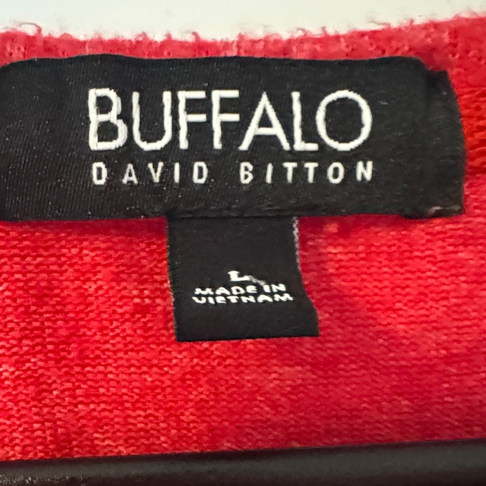 Buffalo David Bitton Valentines Day Red Sweater with Heart Accents - Picture 2 of 5